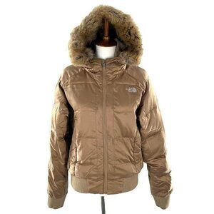 Vintage The North Face 550 Down Fill Gold Hooded Puffer Jacket Men's Size Large